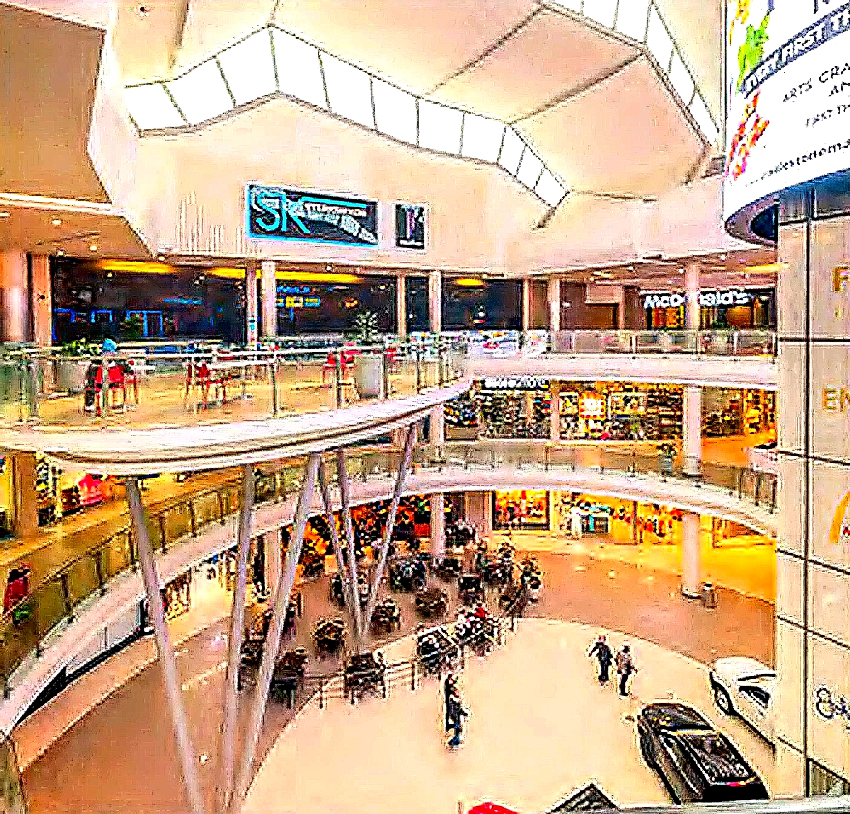 A high-angle view of the Cradlestone Mall atrium